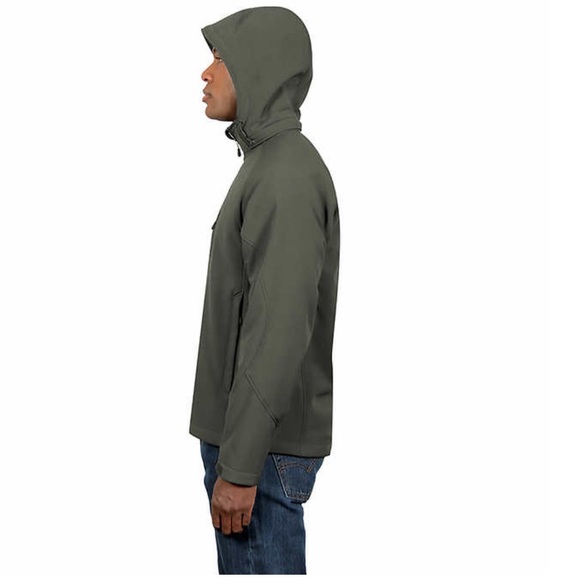 Kirkland Signature Men's Fleece Lined Softshell Jacket, Green - Picture 4 of 8